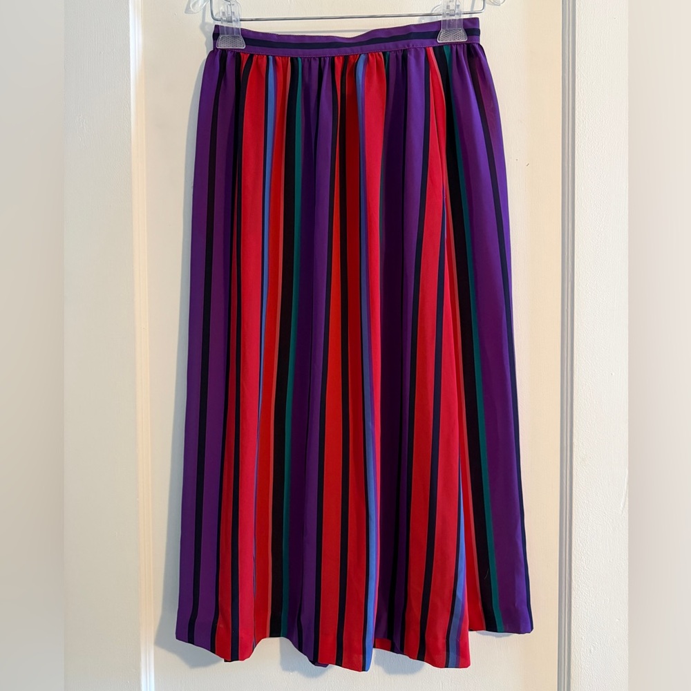 Vintage Rare 80’s Prophecy Colorful Striped Midi Skirt Rainbow